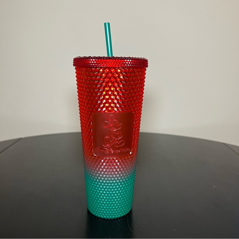 Disney World Starbucks Holiday Tumbler Green Red NWT Iced Cold
